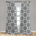 thumbnail image 5 of Ambesonne Mandala Curtains, Oriental Mandala Design, Pair of 28"x84", Black and White, 5 of 5