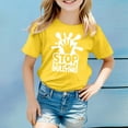 thumbnail image 2 of MEZZALL T-Shirt Imprimé Respirant Décontracté de Mode pour Filles, T-Shirts Graphiques, Hauts, Jaune, 2-3 Ans, 2 of 4