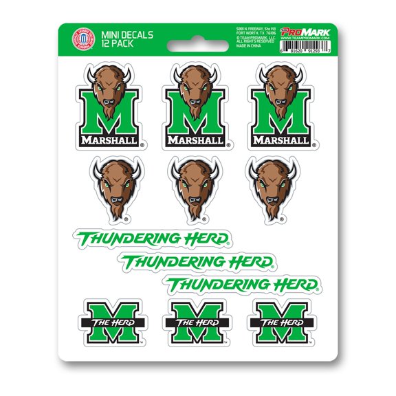 Marshall Thundering Herd 12 Count Mini Decal Sticker Pack 61210