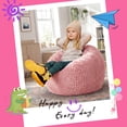 thumbnail image 7 of Fulsmile 2.5Ft Bean Bag Chair for Kids with Memory Foam Filling Kid Beanbag Chair Detachable Soft Cover for Bedroom Living Room, Stripe Pink, 7 of 7