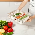 thumbnail image 2 of Snack Tray with Lid & Handle, BPA Free Plastic Portable Container Veggie Serving Tray, Charcuterie Board for Travel Party & Picnic, Refrigerator Organize Box for Vegetable, Fruit with 4 Compartments, 2 of 7