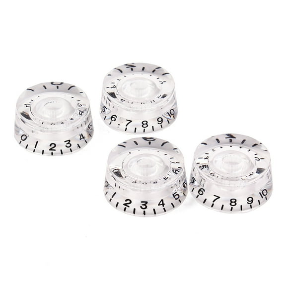 HEALEEP 4Pcs Set Guitar Volume Tone Control Knobs for Electric Guitar Parts Replacement Round Plastic Acrylic