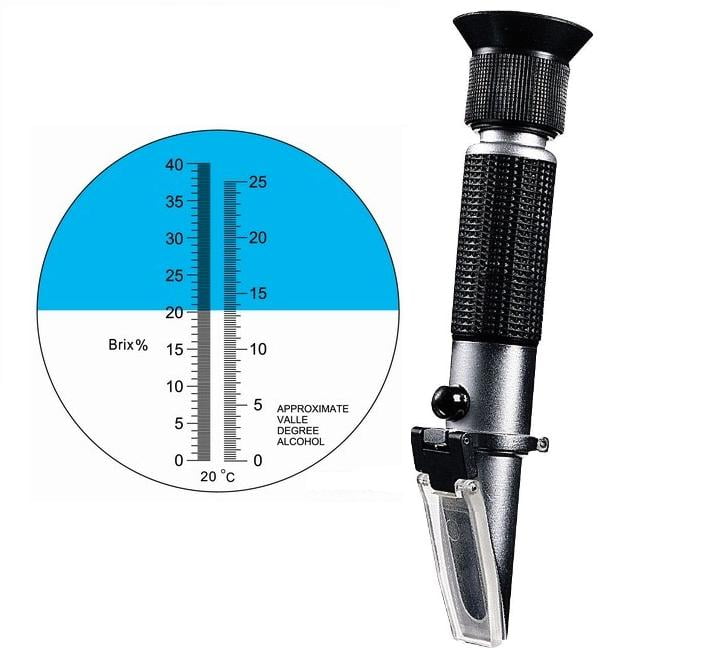 World's Most Accurate 0-40% Brix & 0-25% Alcohol DUAL SCALE