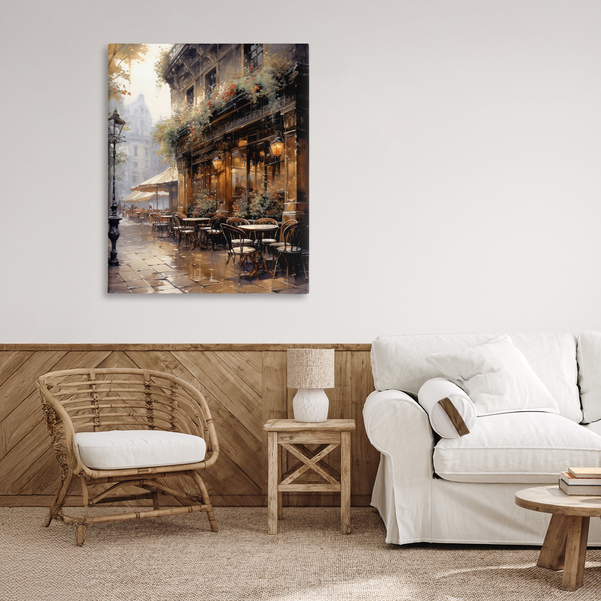Stupell Industries Paris Street Cafe in Rain Canvas Wall Art, design by Creative Studio