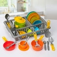 thumbnail image 5 of Pretend Play Dishes Cookware Set - 33 Pcs Childrens Durable Tableware Playset with Drainer, 5 of 10