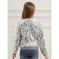 thumbnail image 6 of Rswnyirn Kids Girls Sequin Bomber Jacket Sparkle Long Sleeve Zipper Party Jacket Outwear Coat Silver 6, 6 of 7