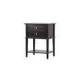 thumbnail image 2 of Homestock Neo-Classical Nostalgia Nightstand with Shelf - Dovetailed Drawers for Bedroom Storage, Stylish Nickel Hardware, Floor Mountable-Color:Black, 2 of 7