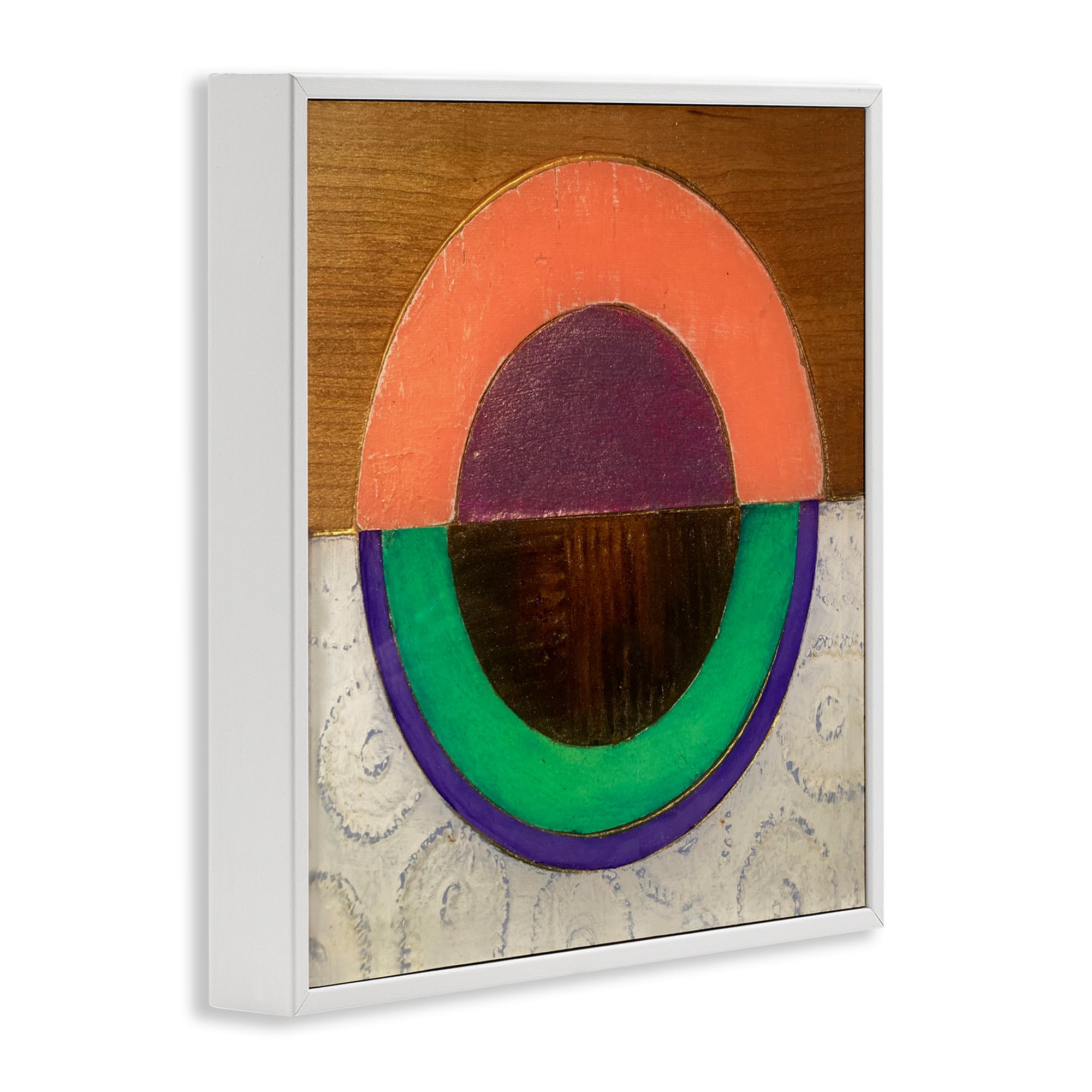 Stupell Industries Horizontal Split Circle White Framed Giclee Art, design by Matthew Finger