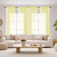 thumbnail image 2 of MKHILL Light Yellow Sheer Curtains 120 Inches Long 2 Panels Set, Light Filtering Privacy for Living Room/Bedroom, Semi Transparent Voile Rod Pocket Window Treatment, Each 42" W x 120" L, 2 of 9