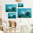 thumbnail image 4 of ADALE Underwater Sea Animal Manatee Poster Canvas Picture Printing Wall Art Decor Living Room Bedroom Background Art Framed 12x16 Inch, 4 of 6