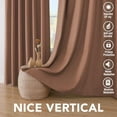 thumbnail image 5 of Linen Blackout Curtains 63 Inches Long 100% Blackout Thermal Insulated Textured Linen Look Curtain Draperies Anti-Rust Grommet, Energy Saving with White Liner, 2 Panels, Washed Spice, 5 of 6