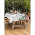 thumbnail image 2 of Outdoor Tablecloth with Umbrella Hole and Zipper, Watercolor Roses Rectangle Table Cloth 54x80 Inch Waterproof Tablecloth, Spring Flowers Leaves Butterflies Botanical Picnic Table Cover for Patio, 2 of 7