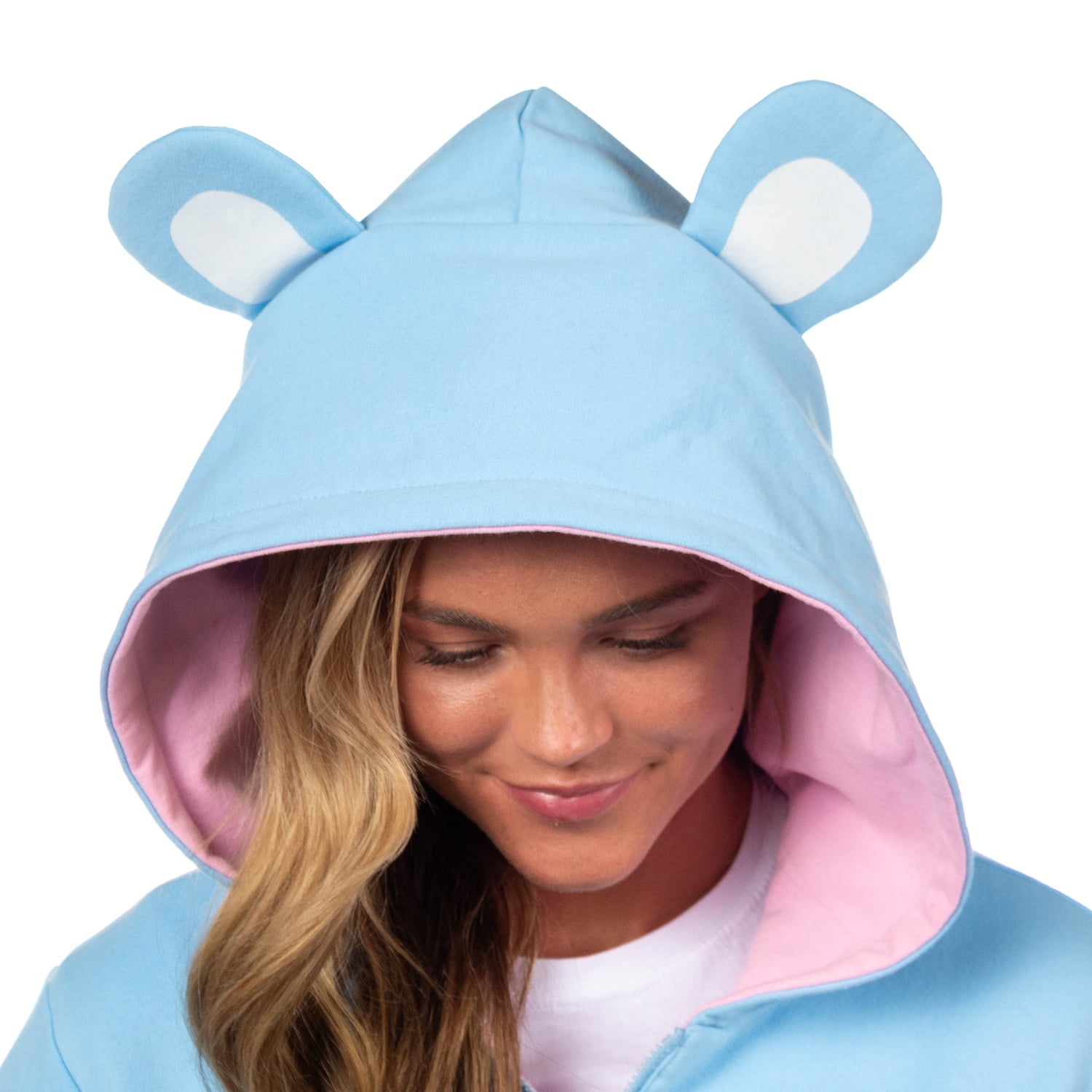Care Bears Hoodie Grumpy Bear and Cheer Bear Reversible Juniors Hooded Costume Sweatshirt
