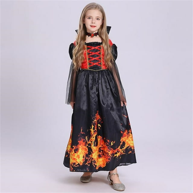 Cowsor Robe de Fête Médiévale pour Filles, Manches Bouffantes de l'Ère Victorienne, Velours, Taille Haute, Longue Robe