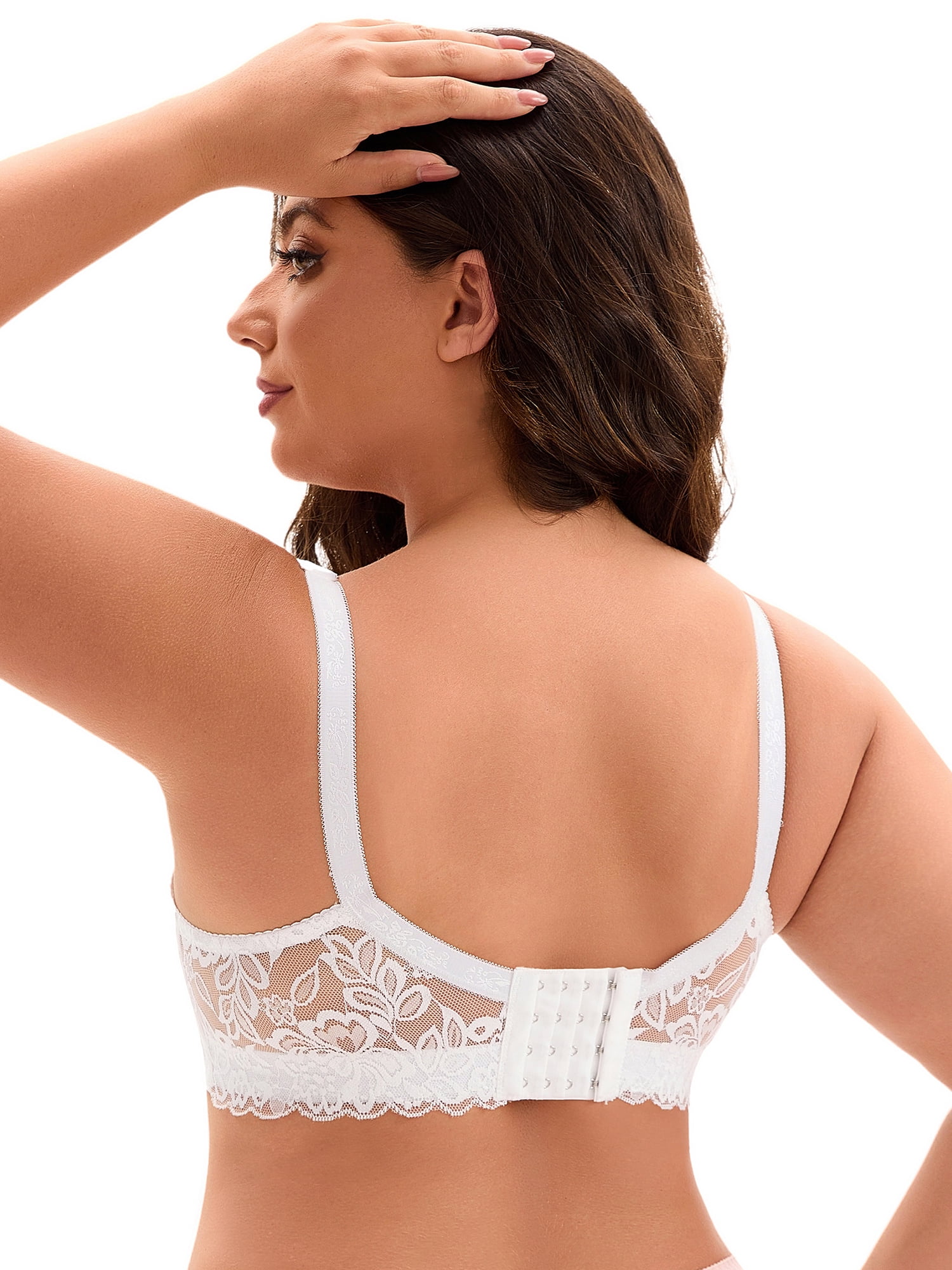 DARING DIVA Women's Bras Underwired Adjustable Straps Bralette White 38 D