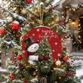 thumbnail image 5 of Welcome Sign for Front Door, Red Christmas Round Metal Wall Art Wreaths, Snowman Hug Xmas Tree Happy Winter Outdoor Indoor Wall Hanging Sign for Porch Decor Housewarming Gifts 7.9 Inch, 5 of 8