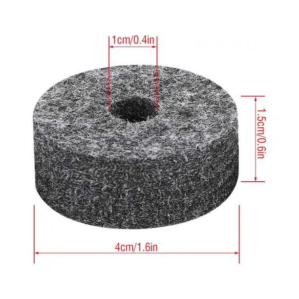 8 PCS Drum Cymbal Pads de Fieltro 8 PCS Conjunto de Accessorios Negros para Tambores de Sonido Establecimiento