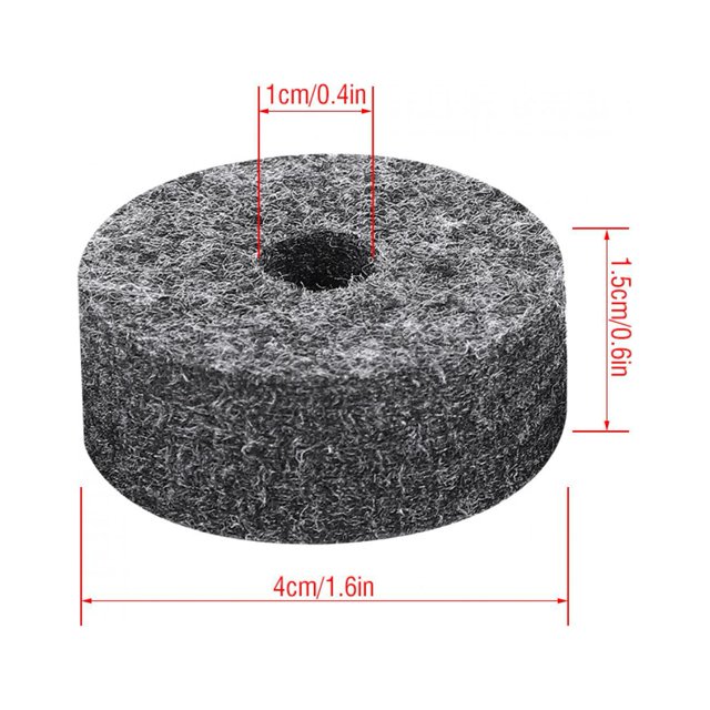8 PCS Drum Cymbal Pads de Fieltro 8 PCS Conjunto de Accessorios Negros para Tambores de Sonido Establecimiento