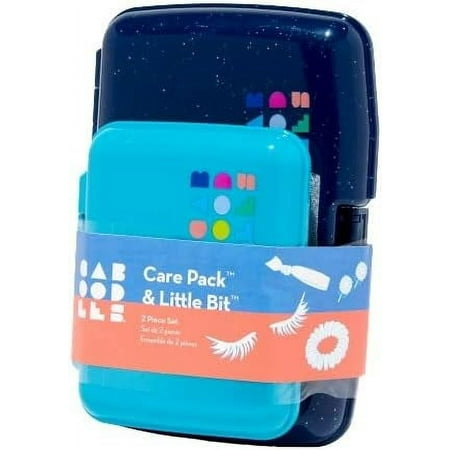 Claire's Exclusive Caboodles Small Blue Makeup Case Duo – 2-Piece Hard Shell Travel Cosmetic Organizers