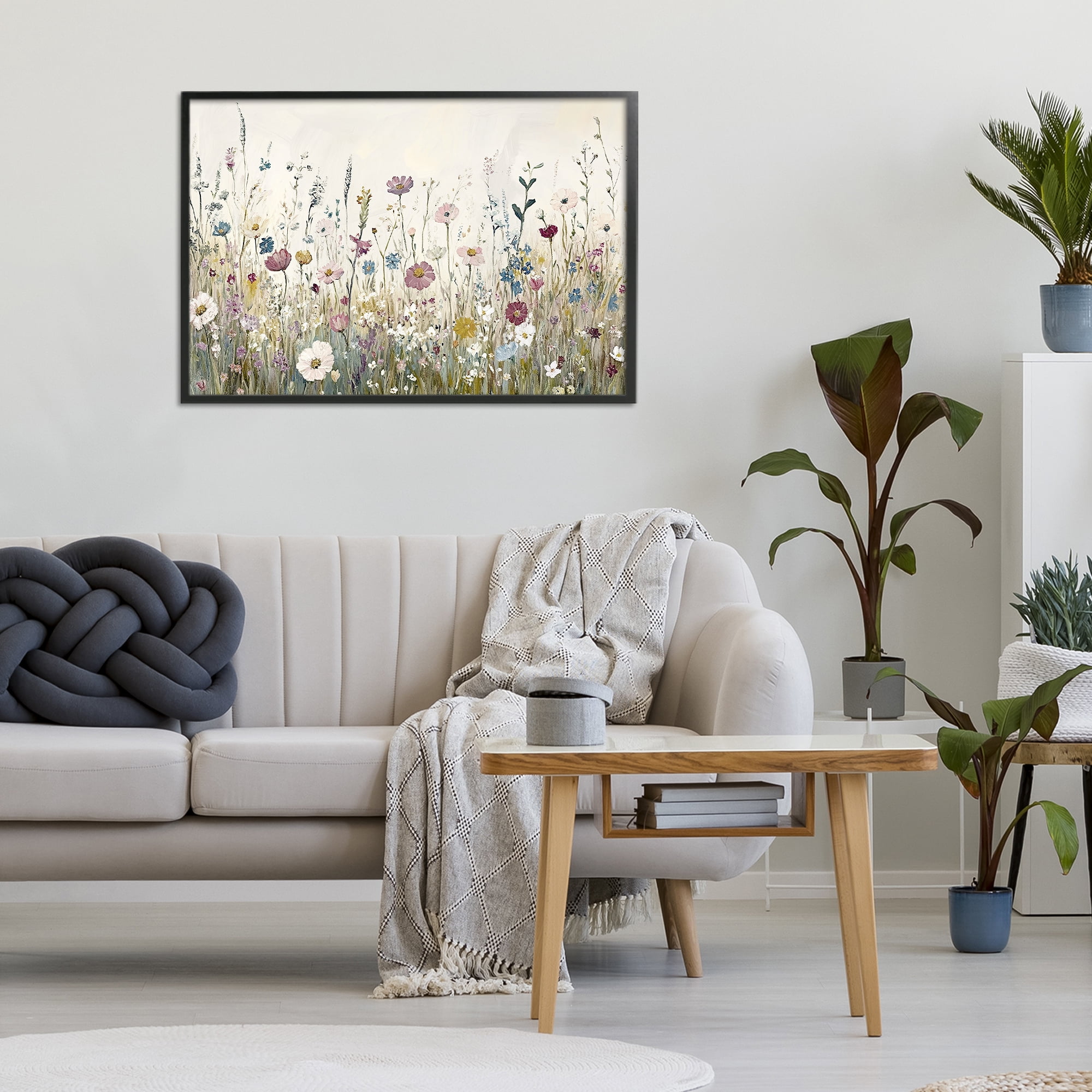 Stupell Industries Spring Blooms Pastoral Meadow Black Framed Giclee Art, design by Kim Allen