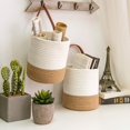 thumbnail image 2 of Paquete de 2 cestas colgantes - 7.87 "x 7" pequeño helecho tejido cesta de cuerda colgante flor plantas cesta de pared decoración conjunto Boho Xemadio LRWJ681-2, 2 of 7