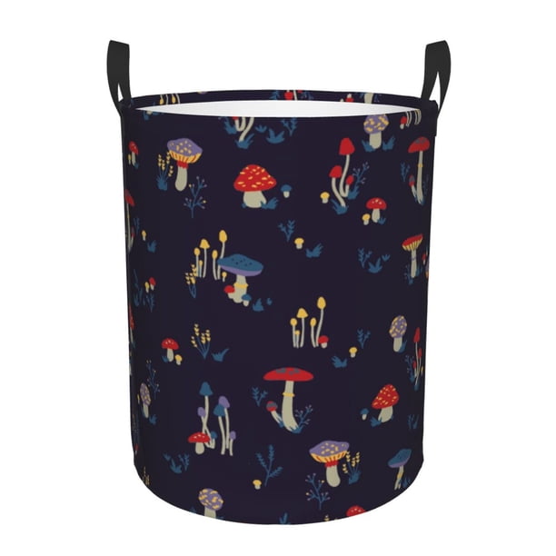Fotbe Mushrooms3 Cesto de Ropa con Asas, Cesto Impermeable de Gran Capacidad, Bolsa de Lavado para Dormitorio, Cesto de Ropa con Ruedas y Asas-Small