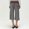 thumbnail image 5 of Inglocry Women Gauchos Pants Fold Over Low Rise Cropped Capris Pants Foldover Wide Leg Flared Yoga Culotte Bottoms Black M, 5 of 6