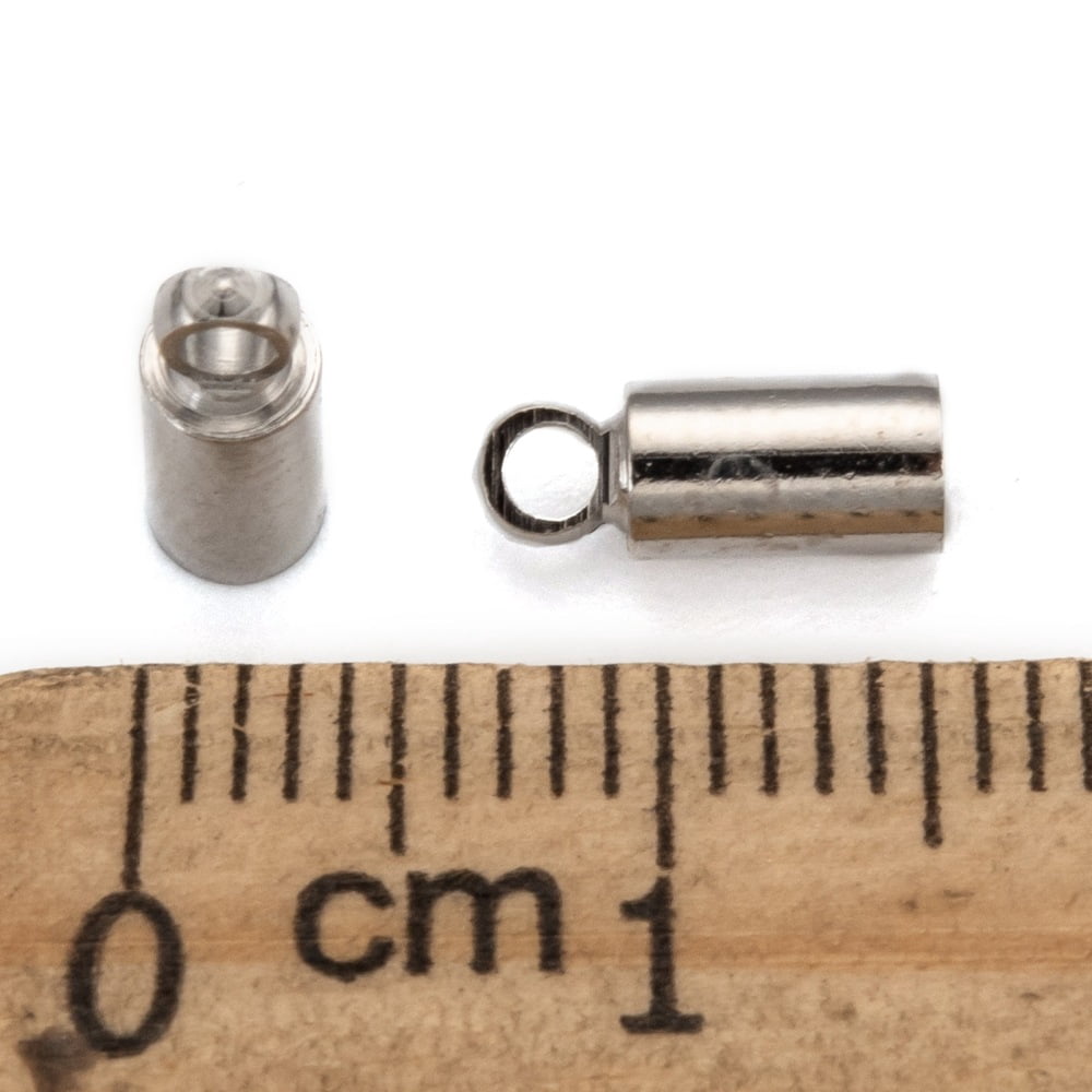 Brass Cord Ends Cadmium Free & Nickel Free & Lead Free Platinum 9x3.5mm Hole: 1.5mm 3mm inner diameter DIY