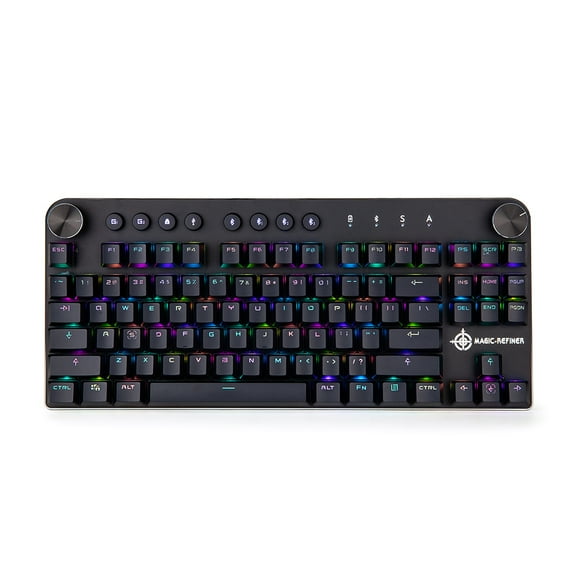 -REFINER MK11 Mechanical Gaming Keyboard Wired USB and Wireless BT 3.0 RGB Backlight Switchable 87 keys Gaming Keyboard for Computer Gamer
