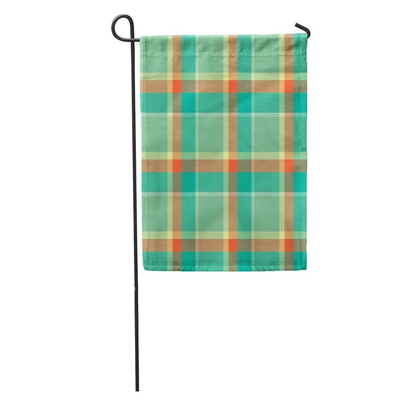SIDONKU Blue Abstract Sherbet Tartan Repeatable Green Alice Buffalo Check Checkered Garden Flag Decorative Flag House Banner 28x40 inch