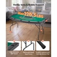 thumbnail image 6 of VEVOR Foldable Poker Table, 7 Player 72 in Folding Casino Leisure Table with Padded Rails & Cup Holders, Semi-oval Portable Game Tables with Felt & Metal Legs, for Texas Holdeem Game and Blackjack, 6 of 9