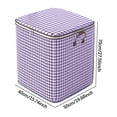 thumbnail image 2 of TopLLC Purple Houndstooth Quilt Storage Bag Wardrobe Finishing Storage Basket Moving Clothes Packing Portable Storage Bag, 2 of 2
