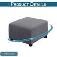 thumbnail image 4 of CHOK Jacquard Stretch Square Ottoman Slipcover Footstool Cover Furniture Protector Ottoman Cover Size Large&Extra Large, 4 of 6