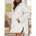 thumbnail image 5 of Women Long Diamond Quilted Hooded Jacket,Fashion Winter Coat Oversized Baggy, Warm Long Sleeve Jackets White M, 5 of 7