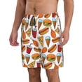 thumbnail image 2 of Fuzoiu Hot Dog Burger Print Men's Beach Shorts,Men's Swim Trunks,Quick Dry Board Shorts with Pockets,Men's Bathing Suits for Surfing, Running, and Casual Wear-Small, 2 of 6