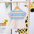thumbnail image 4 of VBARHMQRT Robe d'Été à Manches Courtes pour Filles, Robe Bébé à Rayures Colorées, Robe d'Été Mignonne pour Bébé, Bretelles, 4 of 7