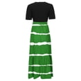 thumbnail image 5 of Summer Dresses For Women 2025 Floral Print Wrap Short Sleeve Maxi Dress Patchwork Ruffle Hem A Line Dress, 5 of 5