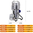 thumbnail image 2 of Hakka Grain Mills Grinder, 300g Electric Powder Mill Machine 1500W High Speed Stainless Steel Pulverizer Machine Commercial Herb Grinder for Grinding Dry Corn Coffee Bean Pepper(270° Swing Type), 2 of 9
