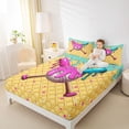 thumbnail image 3 of Erosebridal Mint Dripping Waffle Pink & Cyan Baseball & Bat Graphic Bed Sheets 4pcs, Sport Graphic King Sheets for Girls Kids,Breathable Home Decor, 3 of 5