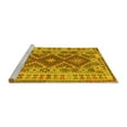 thumbnail image 2 of Ahgly Company Machine Washable Indoor Square Abstract Yellow Contemporary Area Rugs, 8' Square, 2 of 4