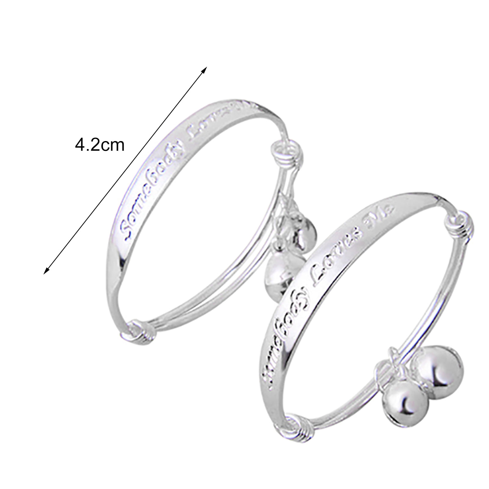 2x Best Charms Silver Plated Baby Kids Bangle Bells Bracelet Jewellerys Gift New 