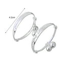 thumbnail image 6 of Ayyufe Infant Jewelry Baby Pack Of 2 Bracelet Double Bellss Silver Plated Infant English Letter Bangle Bracelet for Baby, 6 of 7