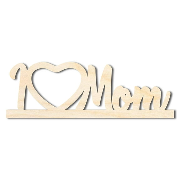 Unfinished I Love Mom Frame Shape 30" / 1/4"