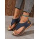 thumbnail image 4 of Women's Summer New Black Metal Buckle Flip Flops, Fashionable, Comfortable, Elegant, Casual, Beach, Wedge, Thick-Soled Sandals, Plus Size, 4 of 4