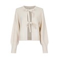thumbnail image 1 of SUNSIOM Womens Fall Knit Bow Knot Cardigan Ribbed Tie Front Long Sleeve Loose Open Fron Sweater Coat, 1 of 9