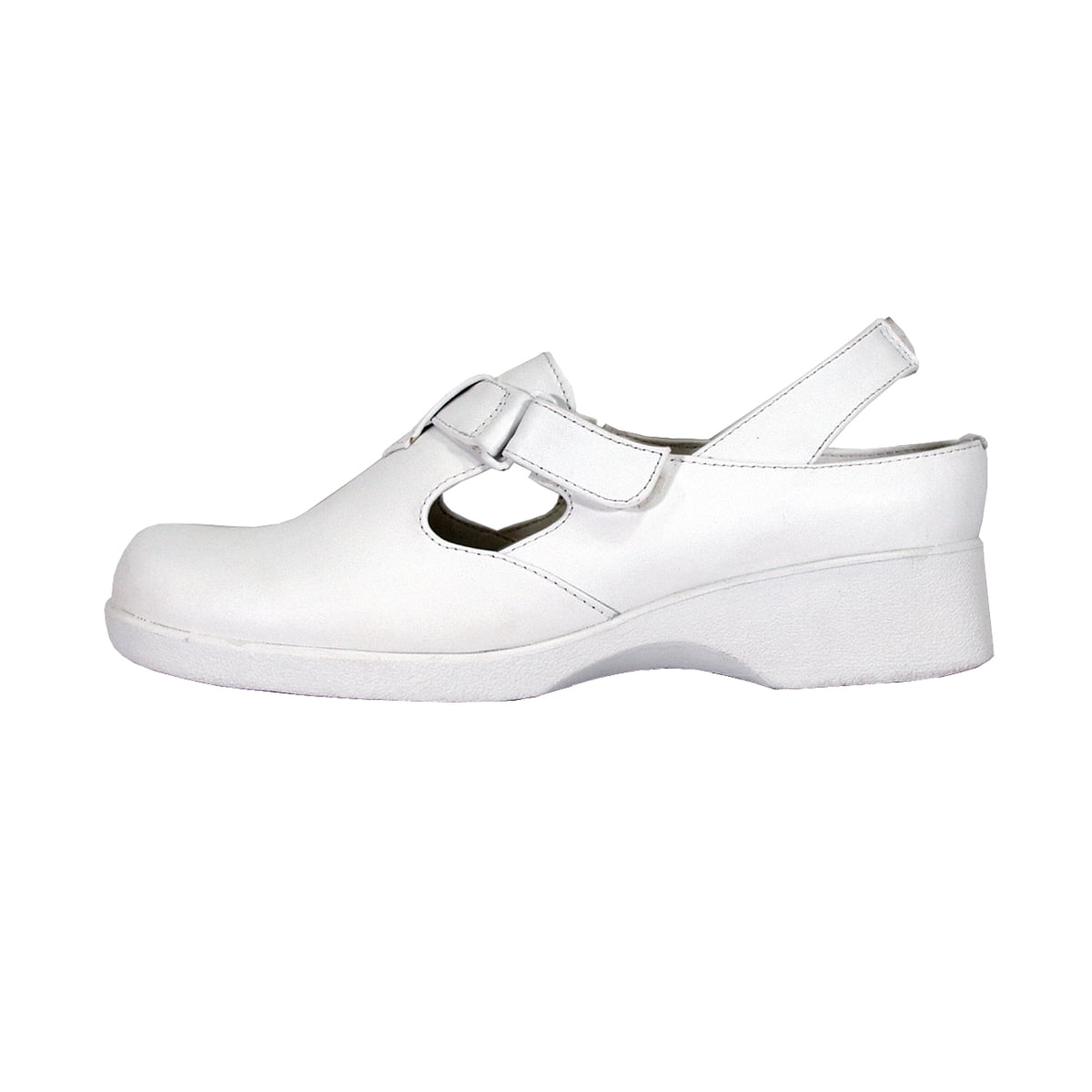 24 HOUR COMFORT Freda Wide Width Comfortable Leather Slingback Clogs WHITE 5.5