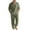 #962 Army Green, variant on Felirenzacia Casual Summer Matching Set for Men – Cotton Linen Henley Shirt and Drawstring Pants, Long Sleeve Lightweight Yoga Outfit for Travel, Lounge, and Beach Wear