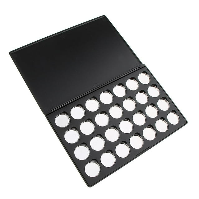 DIY Caja de Magnética Vacía de de Ojos Encendedor de Polvo Concealer Contenedor de Maquillaje (Negro) - Estuche + espuma + sartenes Salvador Dali Paleta magnética vacía