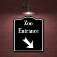 thumbnail image 2 of Zoo Entrance 45 Degree Down Right Arrow BLACK Aluminum Composite Sign, 15"x18", 2 of 9