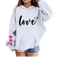 thumbnail image 3 of CPNG Girls Hoodies Tops Love Heart Print Long Sleeve Hooded Sweatshirts with Front Pocket Kids Loose Fit Daily Pullover Sweatshirt, 3 of 5